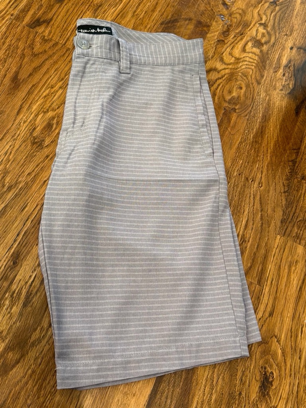 Travis Mathew Light Gray Pinstripe Shorts